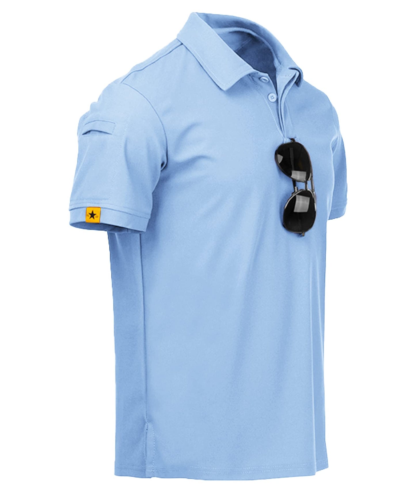 ZITY Mens Polo Shirt Short Sleeve Sports Tactical T-Shirt Athletic Golf Polos Daily Casual Stylish Collared Shirts for Men Moonblue 4X-Large