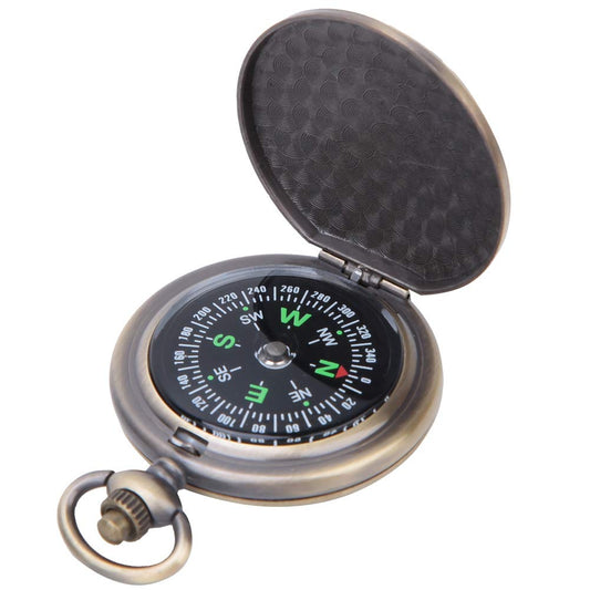 Nikou Vintage Pocket Compass，Kids Classic Portable Compass Accurate Waterproof for Hiking Outdoor Camping Motoring Boating Backpacking Survival Emergency (Zinc Alloy)