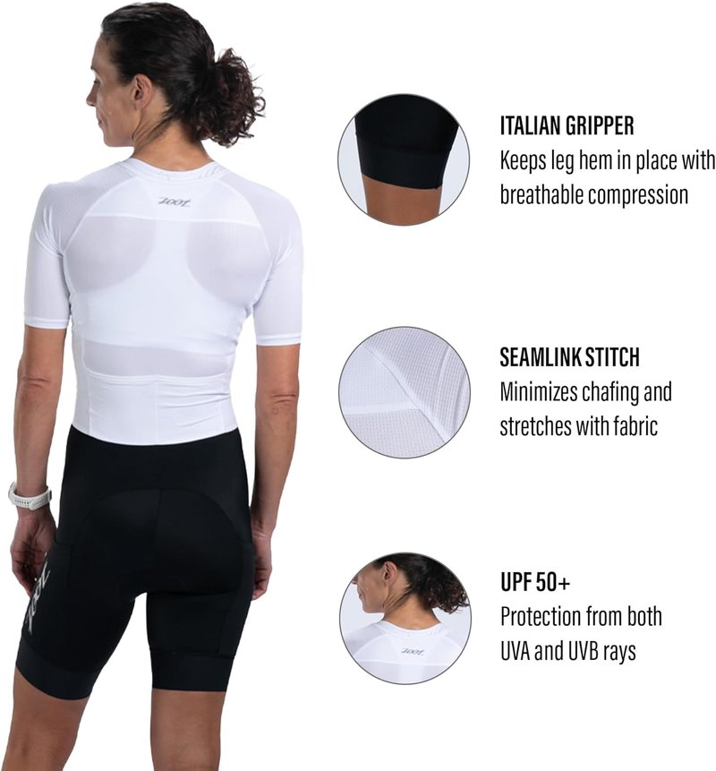 Zoot Women's Triathlon Racesuit - Short Sleeve Moisture-Wicking Design with Plush Chamois | Perfect for Race Day