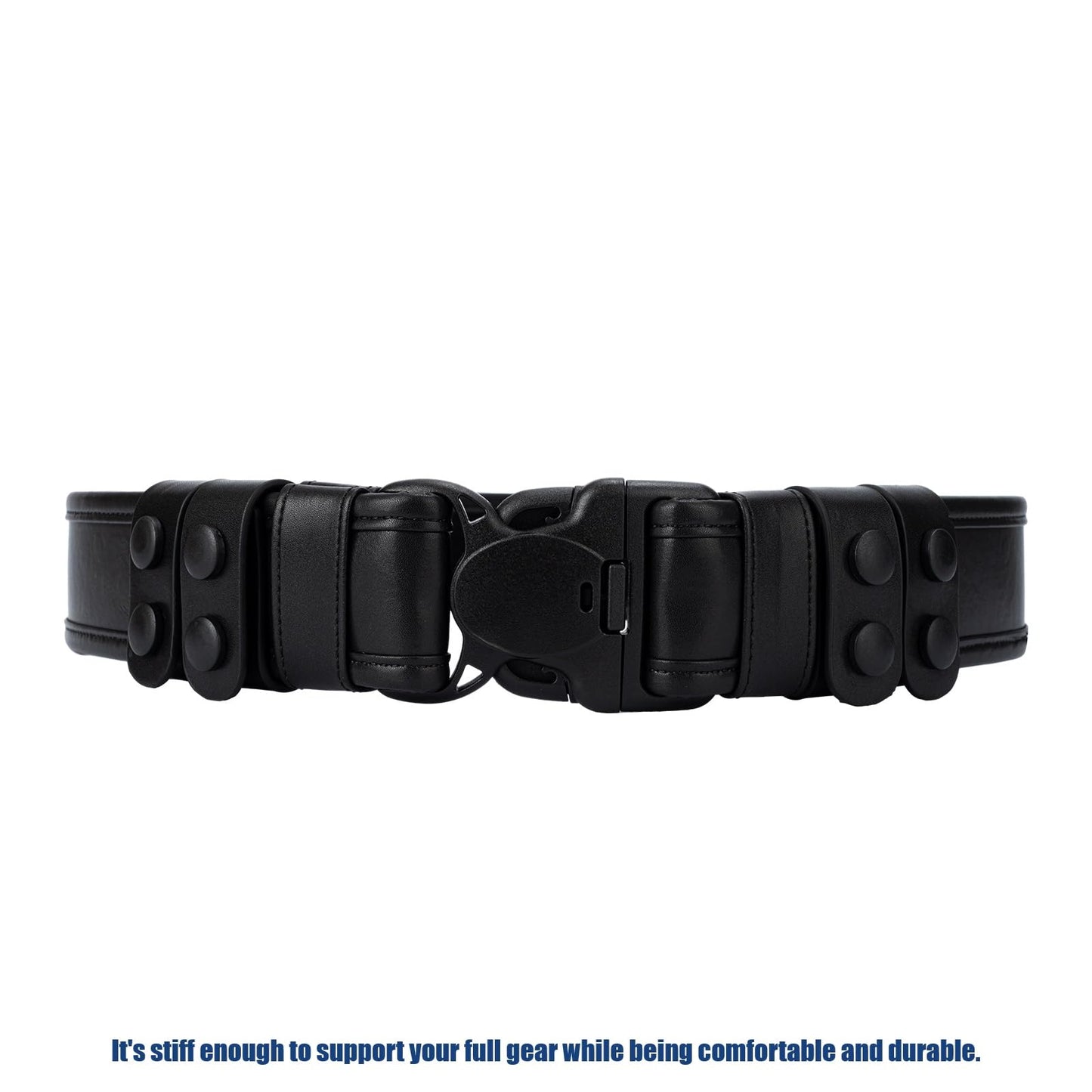 Dotacty Plain Black Police Duty Belts Law Enforcement Sheriff Security Work 2" Outer Belt w/Loop Lining Tri-Release Buckle 4 Keepers M