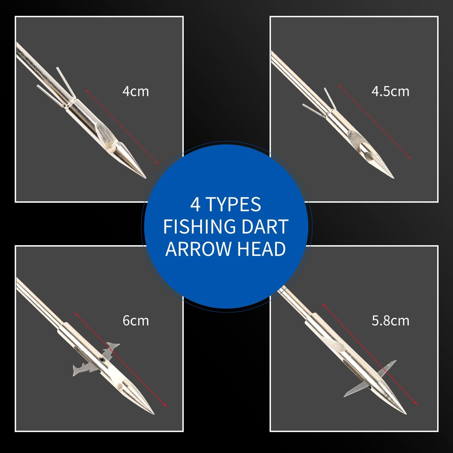 SOPOGER Fishing Slingshot Dart - 12 Pack 6 Inch Hunting Fishing Arrowheads Catapult Dart For Adult Bowfishing Crossbow