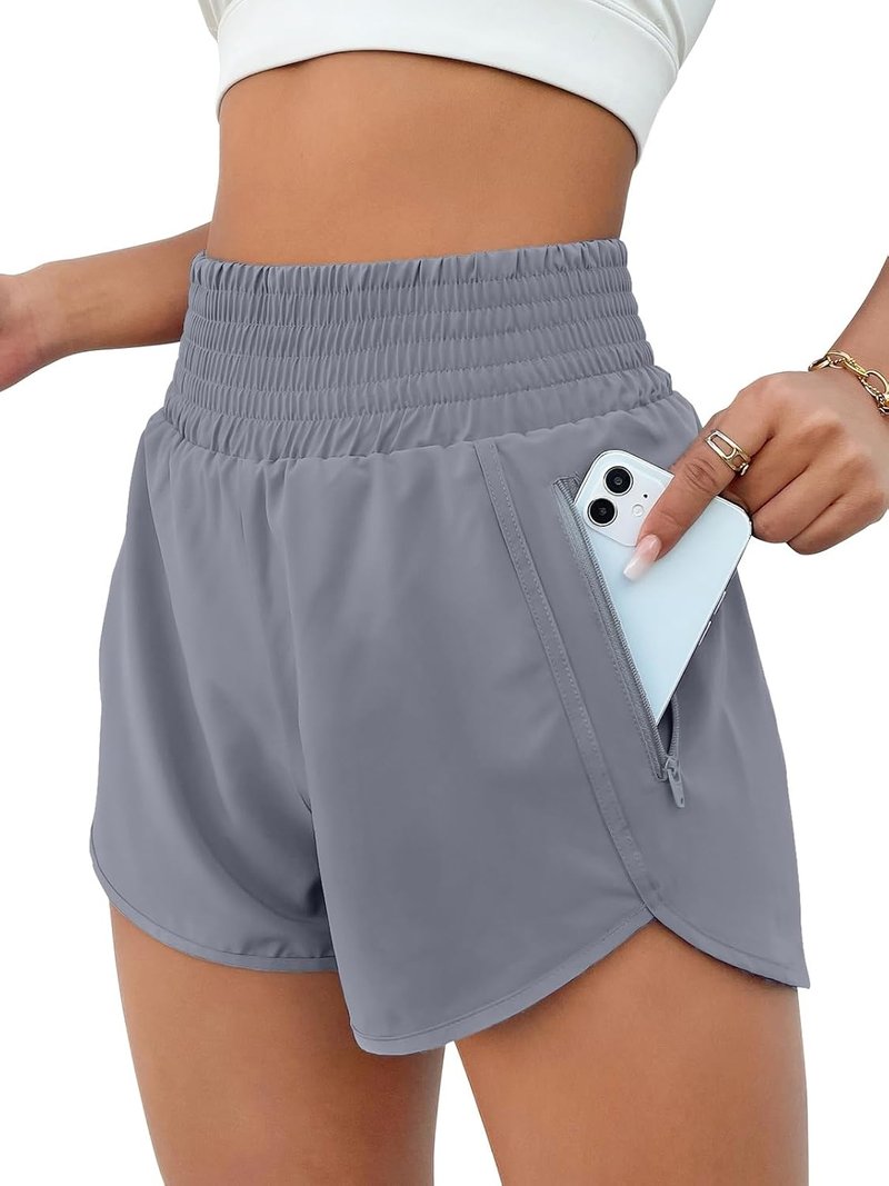 Women's High Waisted Athletic Shorts - Sporty Gym Running Shorts with Pocket | 2.5-Inch Inseam