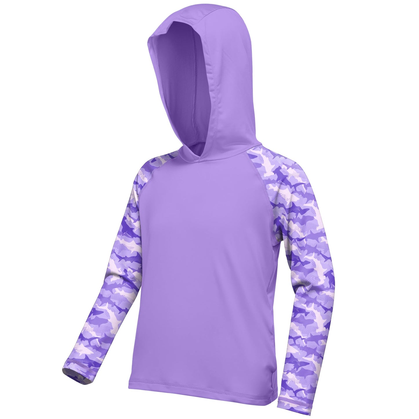DRONIRING Boys Rash Guard Swim Hoodie, UPF 50+ UV Sun Protection Long Sleeve Fishing Shirt, Kids Youth SPF Water Shirts