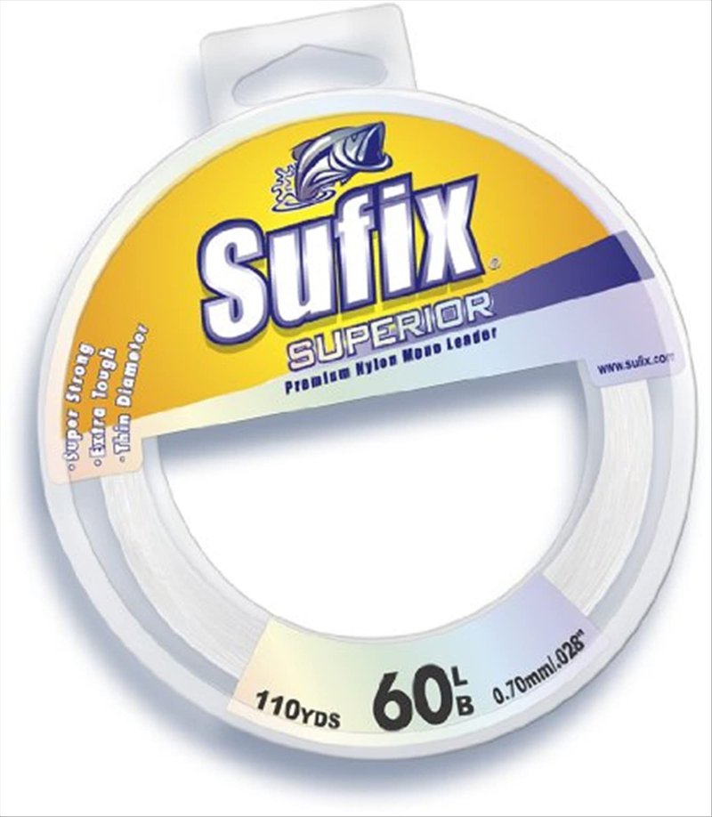 Sufix Superior Leader 110-Yards Leader Wheel Fishing Line (Clear, 150-Pound)
