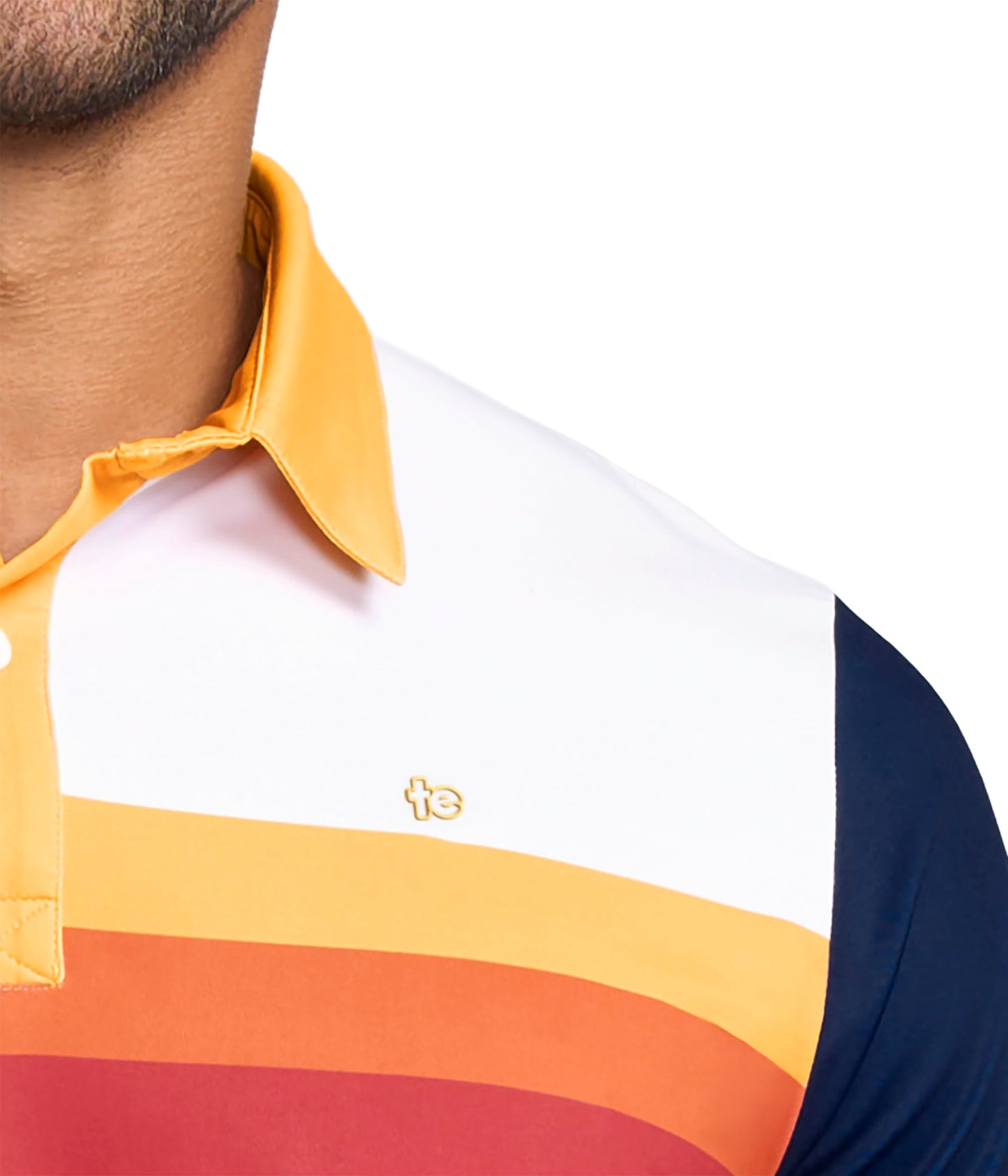 Tipsy Elves Men's Performance Golf Shirt - 4-Way Stretch, Quick Dry, Athletic Cut - Blue Slice of Sunset Golf Polo - X-Large