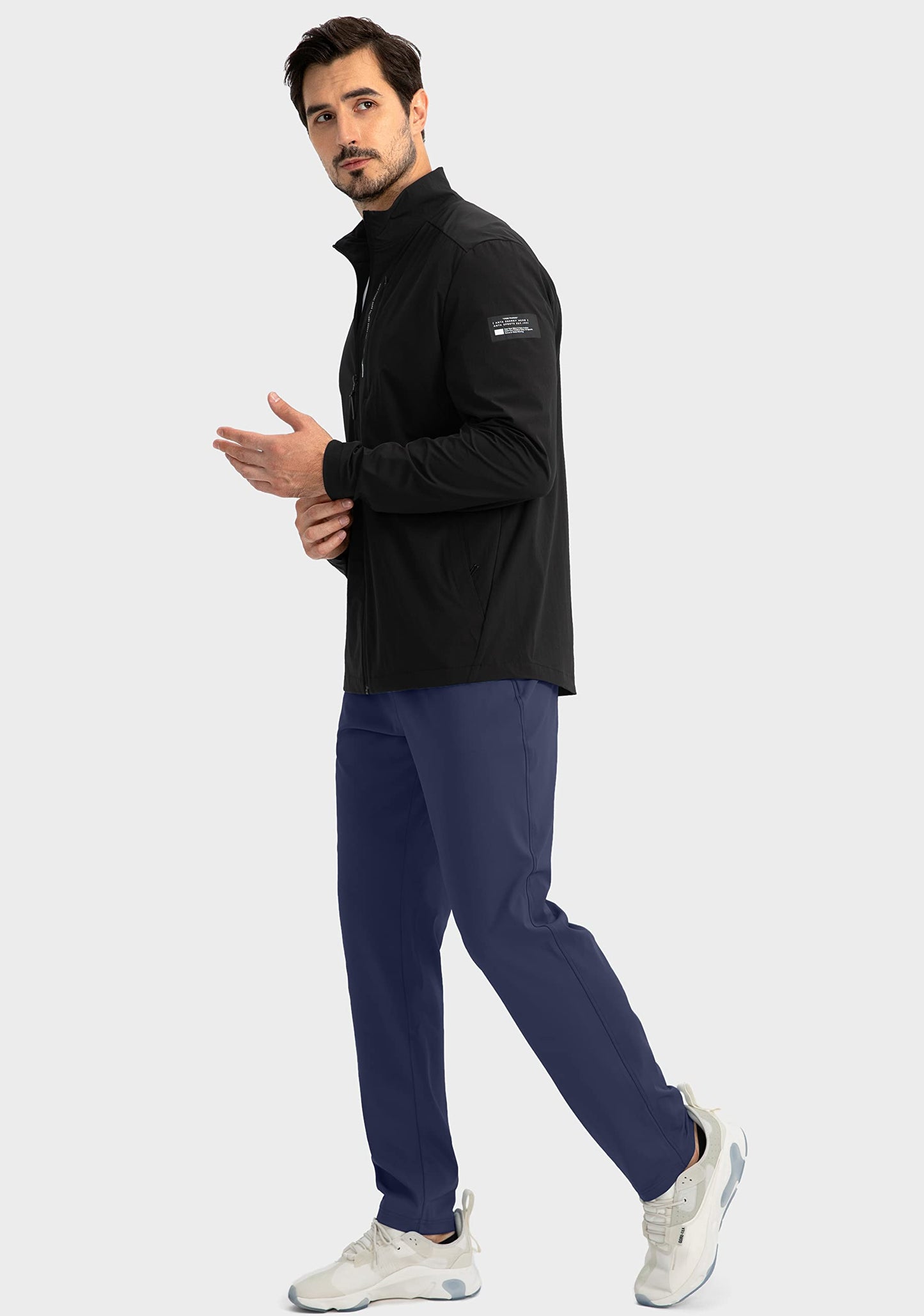 G Gradual Men's Sweatpants with Zipper Pockets Tapered Joggers for Men Athletic Pants for Workout, Jogging, Running (Navy, Small)