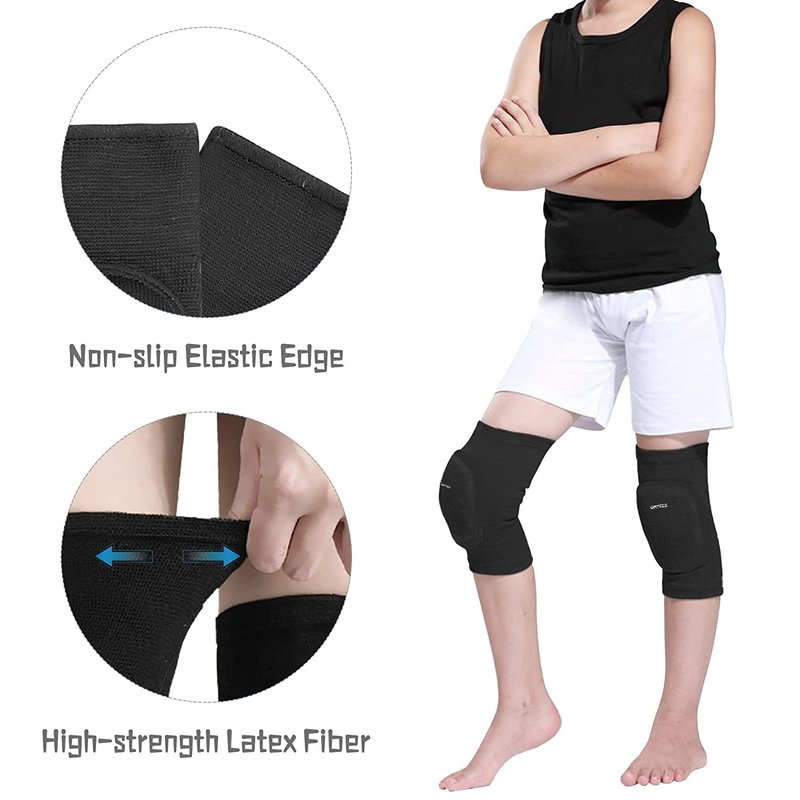 ONTYZZ Kids Knee Sleeve 1 Pair kids Knee Pads Stretchy Child Knee Bandage Support Children Knee Support for Sports Dance Black/S