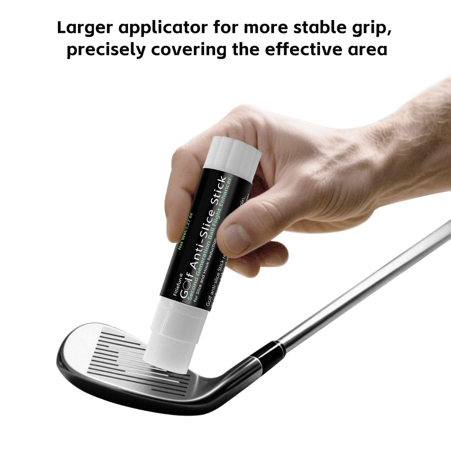 Golf Anti Slice & Anti Hook Solid Compound Stick - 2 Pack (2 x 1.27 oz/36g) | Spin Reducer for Driver, Woods, Hybrids, Irons | Extra Large Capacity per Stick | Improves Accuracy & Distance (2, Black)