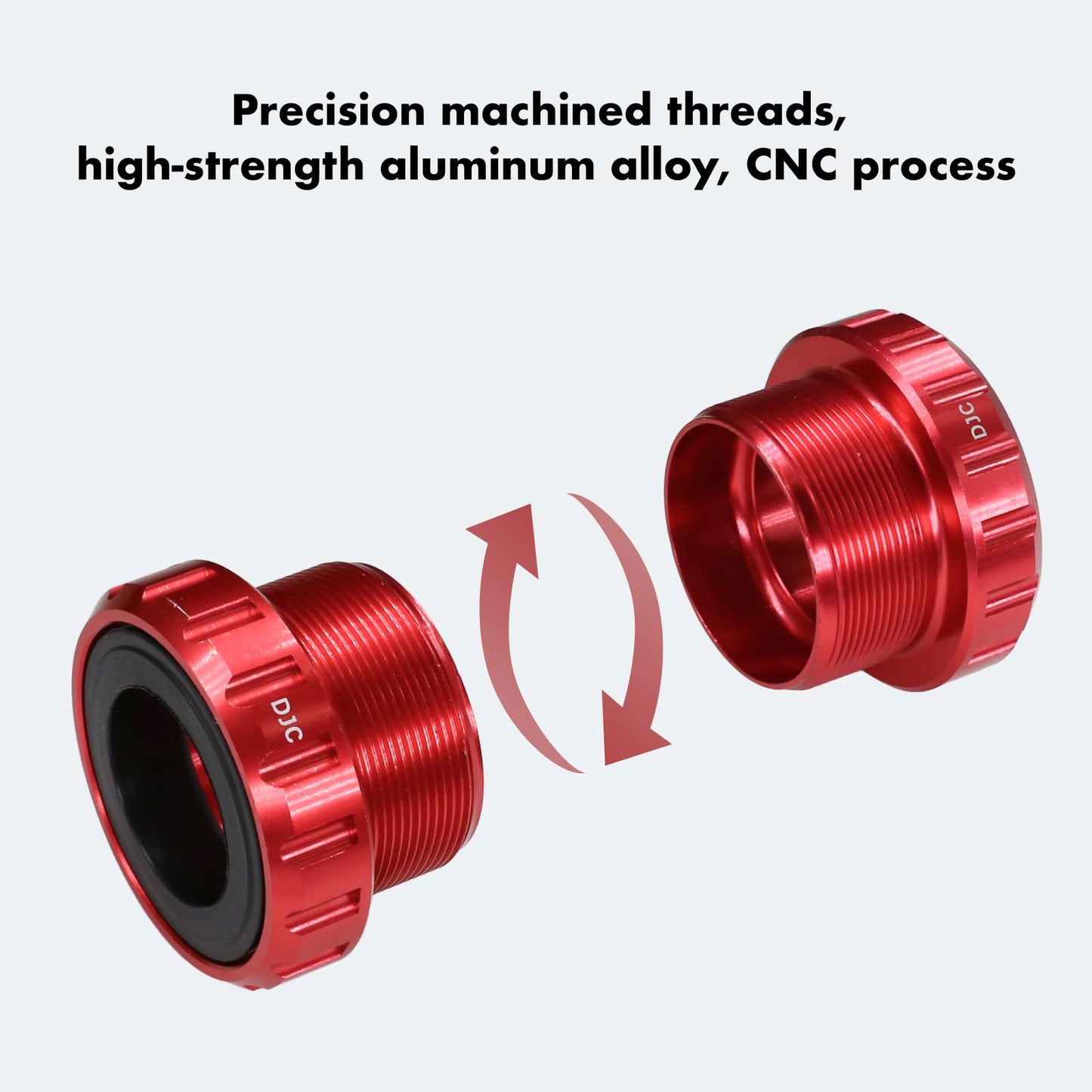 DJC Bike Ceramic Bearing Bottom Bracket BSA 68-73mm English Threaded BB 24mm Spindle, Fit MTB Road Bike Hollow Deore XT SLX R7000 R8000 4700 5800 6800 IXF Prowheel(Ceramic 24-24mm red)