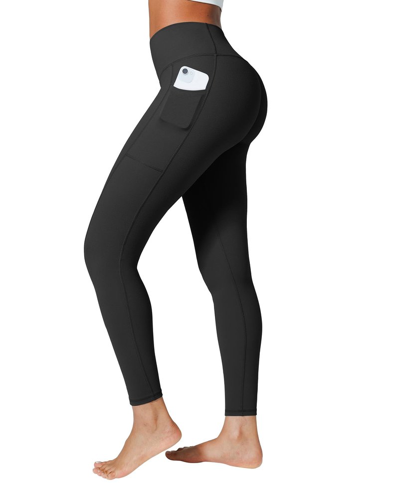 BRXL B R X L Ultra Stretchy Scrunch Butt Lycra Workout Leggings with Pockets for Women, High Waisted Athletic Gym Yoga Pants Black S