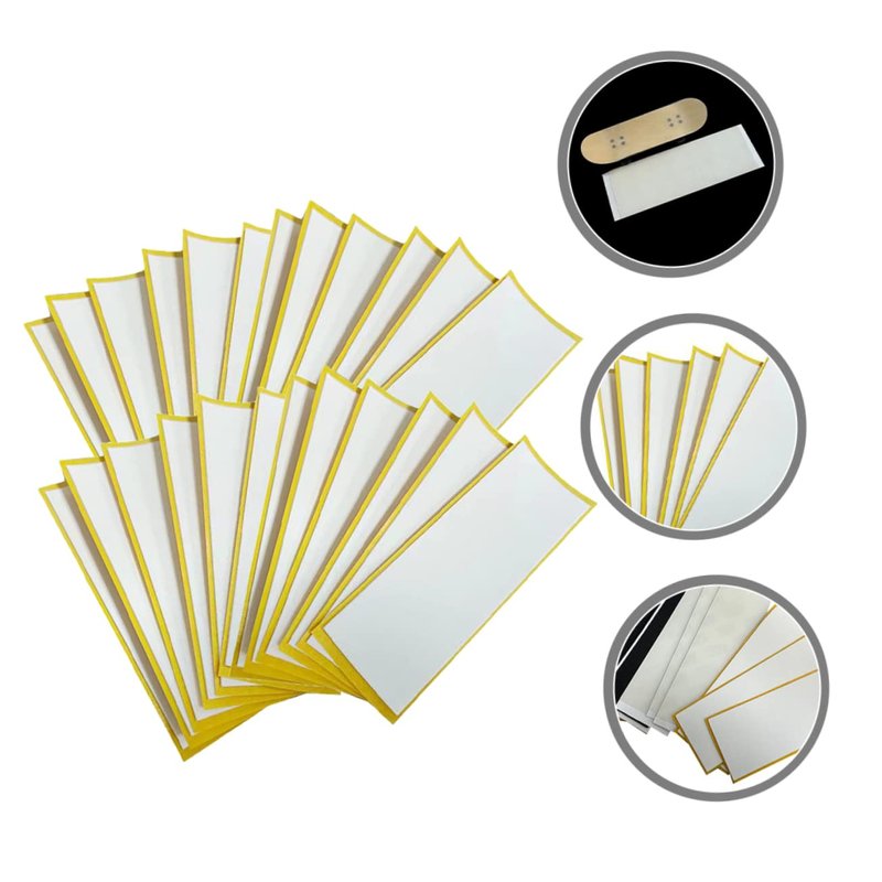 Toddmomy 10Pcs Fingerboard Foam Grip Tape, 10pcs Finger Skateboard Stickers Fingerboard Grip Tape White Finger Skateboard