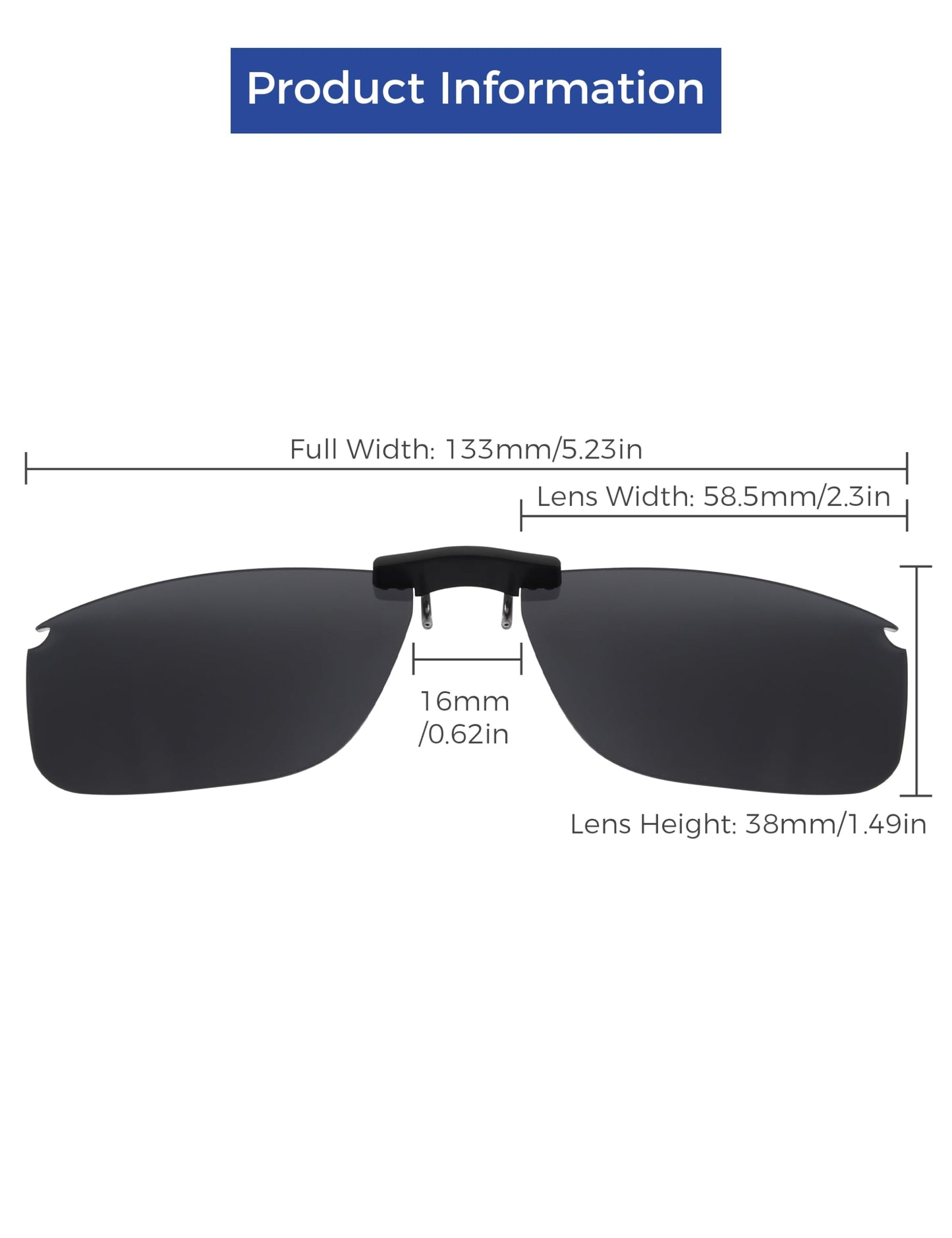 HILEEN Polarized Clip-on Sunglasses for Oakley Socket 5.0 OX3217 57mm for Men Women UV Protection-Black