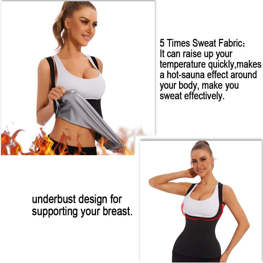 Sauna Vest for Women - Sweat-Enhancing Workout Tank Top | Body Shaper Gym Suit
