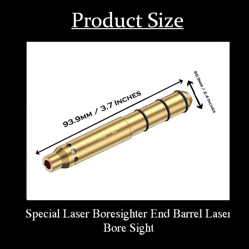 GOTICAL .38Spl Caliber Laser Boresighter Collimator, .38 Special, 9mm, .380 ACP, .357 Magnum, and .357 SIG, End Barrel Red Dot, Sight for Rifle Pistols