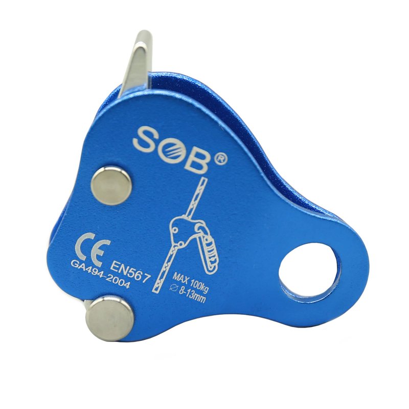 SOB Climbing Fall Protection Belay Device Ascender Protect Aluminum Magnesium Alloy Climbing Ascent Rope Grip Clamp for Mountaineering Rock Climbing Downhill Operations and Rescue