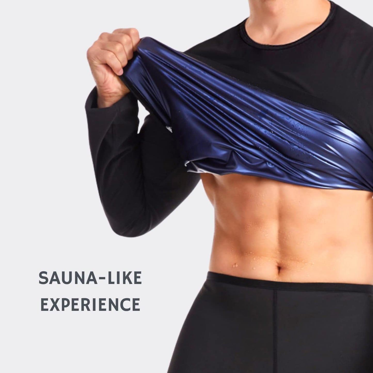 Sauna Sweat Suit for Weight Loss - Men's Long Sleeve Shapewear Trainer | Boxing Top & Waist Vest