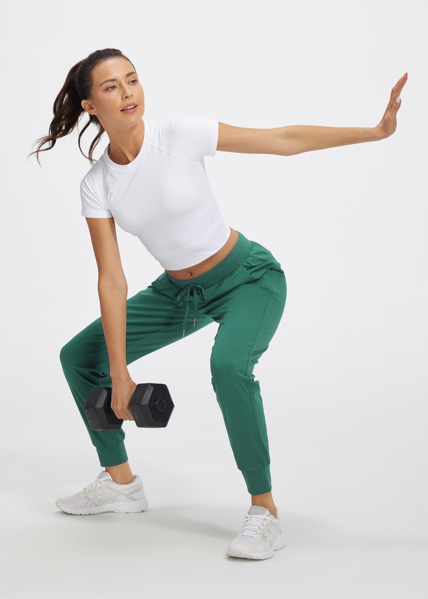 Libin Women's Joggers Pants Athletic Dance Sweatpants with Pockets Running Tapered Casual Pants for Workout,Lounge, Green S