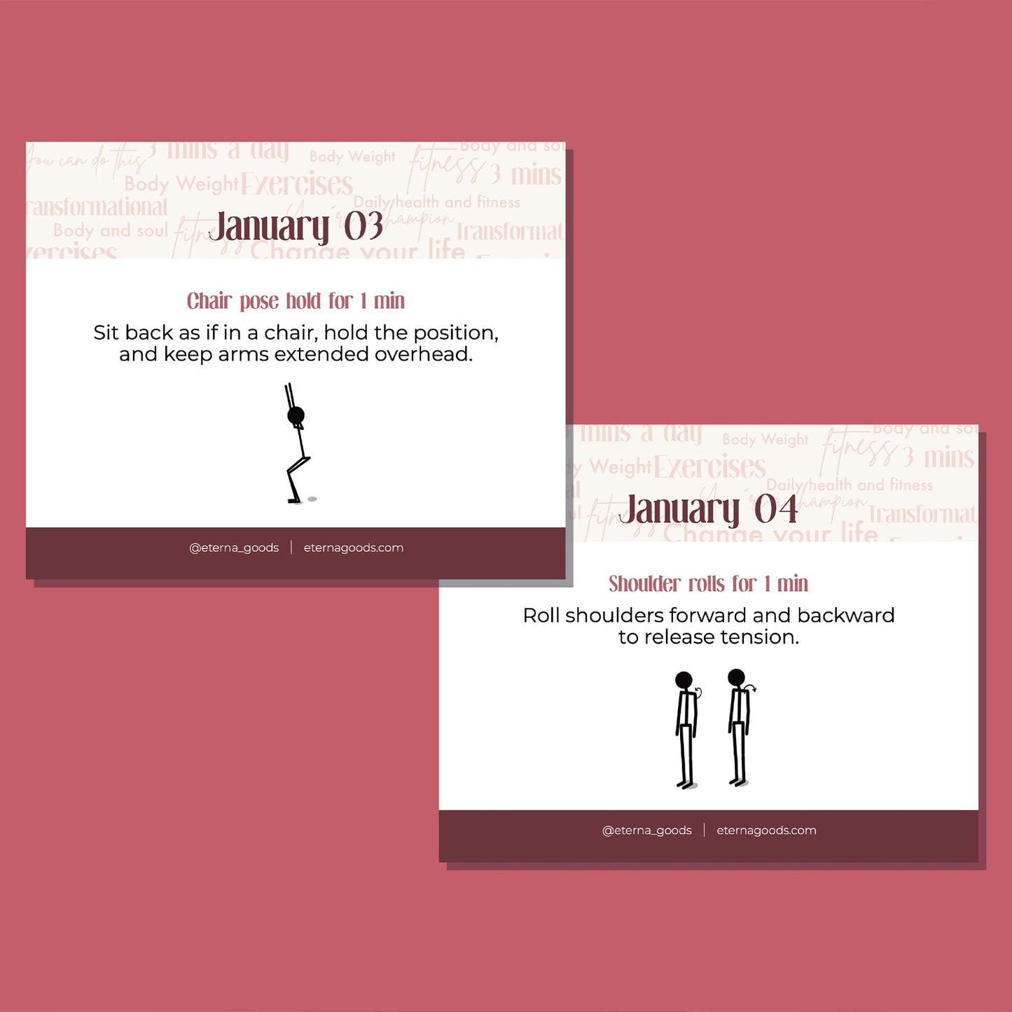 Daily Fitness Calendar | Perpetual Bodyweight Workout Calendar with New Exercises and Movement Routines for Every Day of The Year, Stay Healthy, Build Strength & Get Moving with This Workout Planner