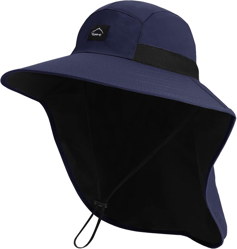 Outdoor Sun Hat - UPF50+ Protection Safari Cap for Men & Women | Wide Brim Mesh Fishing Hat with Neck Flap