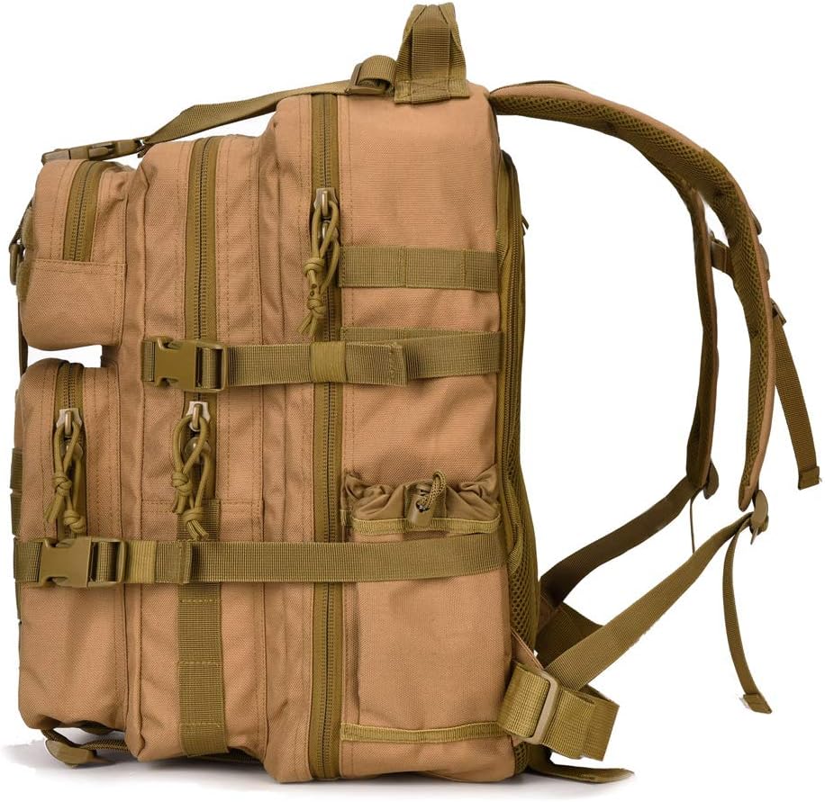 Tactical Military Backpack - Small 3-Day Assault Pack | Molle Design, Brown Color