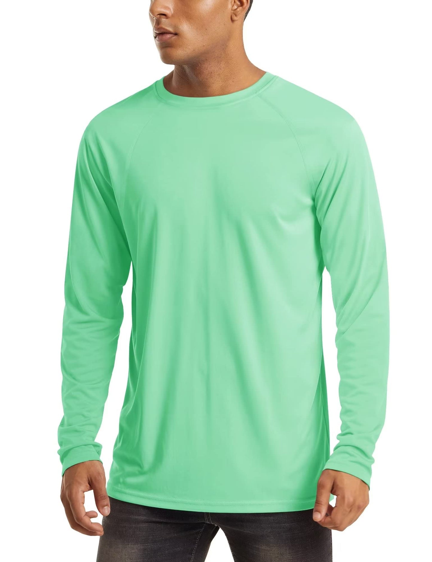 MAGCOMSEN Hiking Shirts for Men Long Sleeve Running Shirts Quick Dry Shirts UV Protection T Shirts UPF 50+ Athletic Shirts