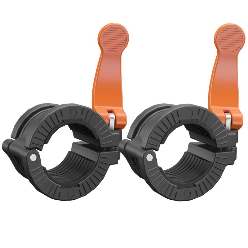 Barbell Clamps 1 Inch or 2inch - 2 PCS Adjustable Barbell Clips Quick Release Locking Weight Clips Olympic Barbell Collars (Black+orange 1.8-2inch)