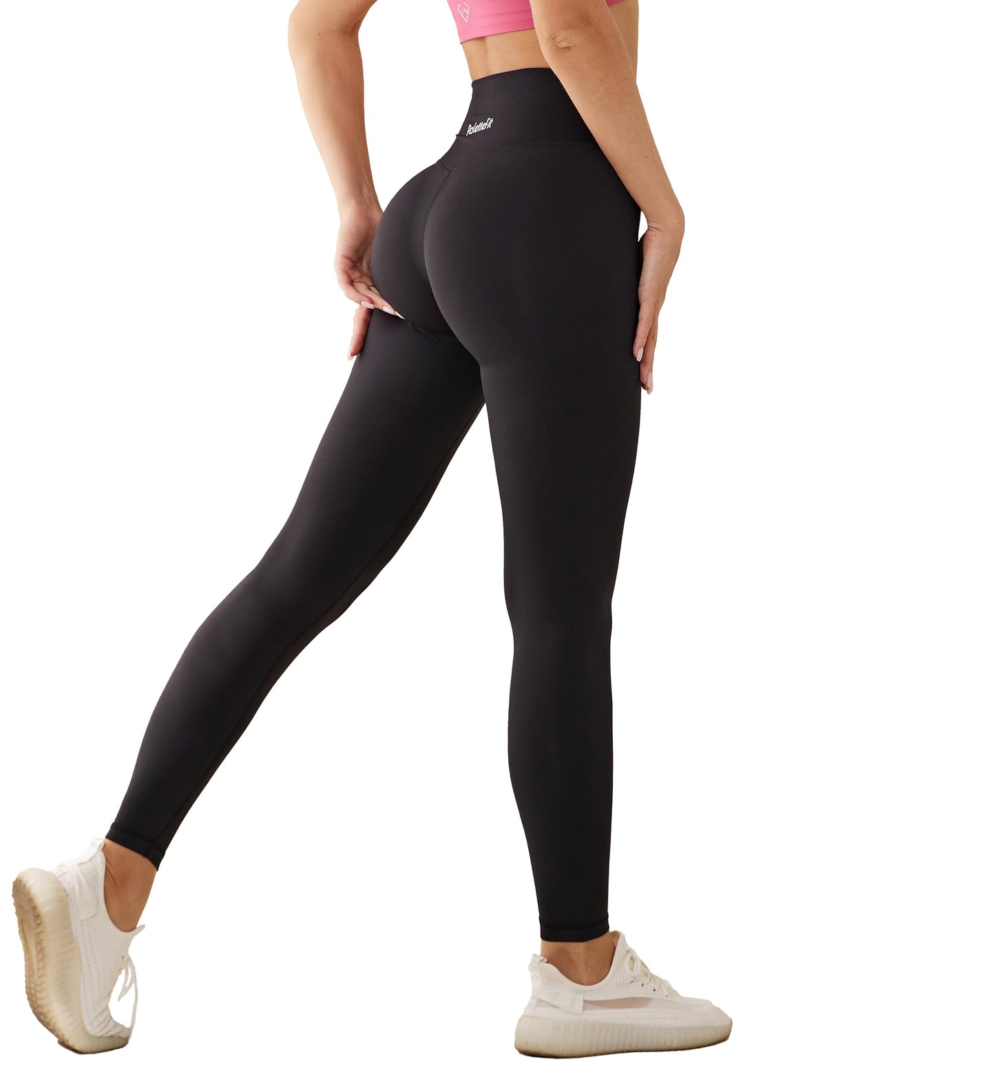 PaletteFit High Waisted Workout Leggings for Women, Buttery Soft Yoga Pants, 7/8 Length Leggings with Hidden Pocket (Black, S)