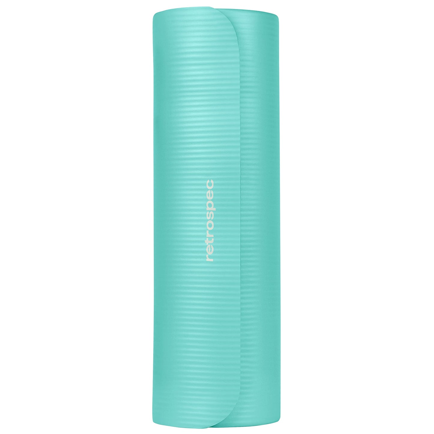 Retrospec Solana Yoga Mat 1/2" Thick w/Nylon Strap for Men & Women - Non Slip Excercise Mat for Yoga, Pilates, Stretching, Floor & Fitness Workouts, Blue Lagoon