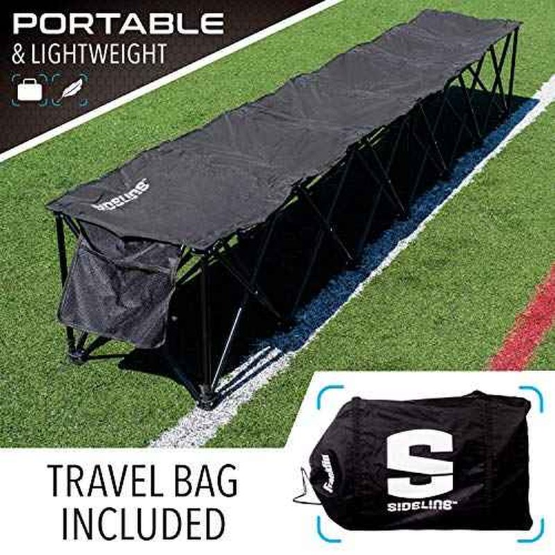 Franklin Sports Sideline Team Bench ? 6 Person ? Collapsible Sport Bench ? No Assembly ? Instant Seating ? All Sport ? Soccer ? Lacrosse ? Football ? Heavy Duty