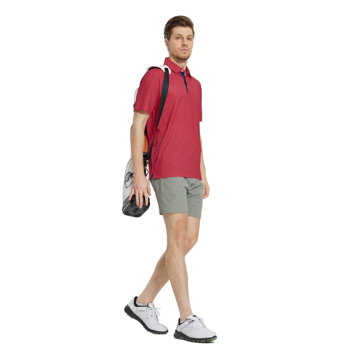 M MAELREG Golf Shirts for Men Dry Fit Print Patterns Performance Moisture Wicking Mens Polo Shirts Short Sleeve