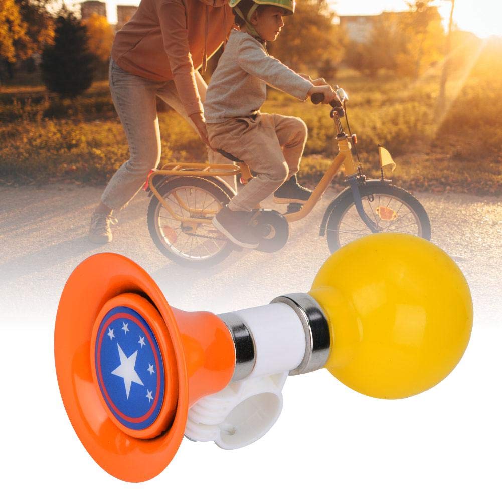 Rubber Children Horn, Metal Rubber Children Horn Warning for Boys Girls Accessory (Orange)