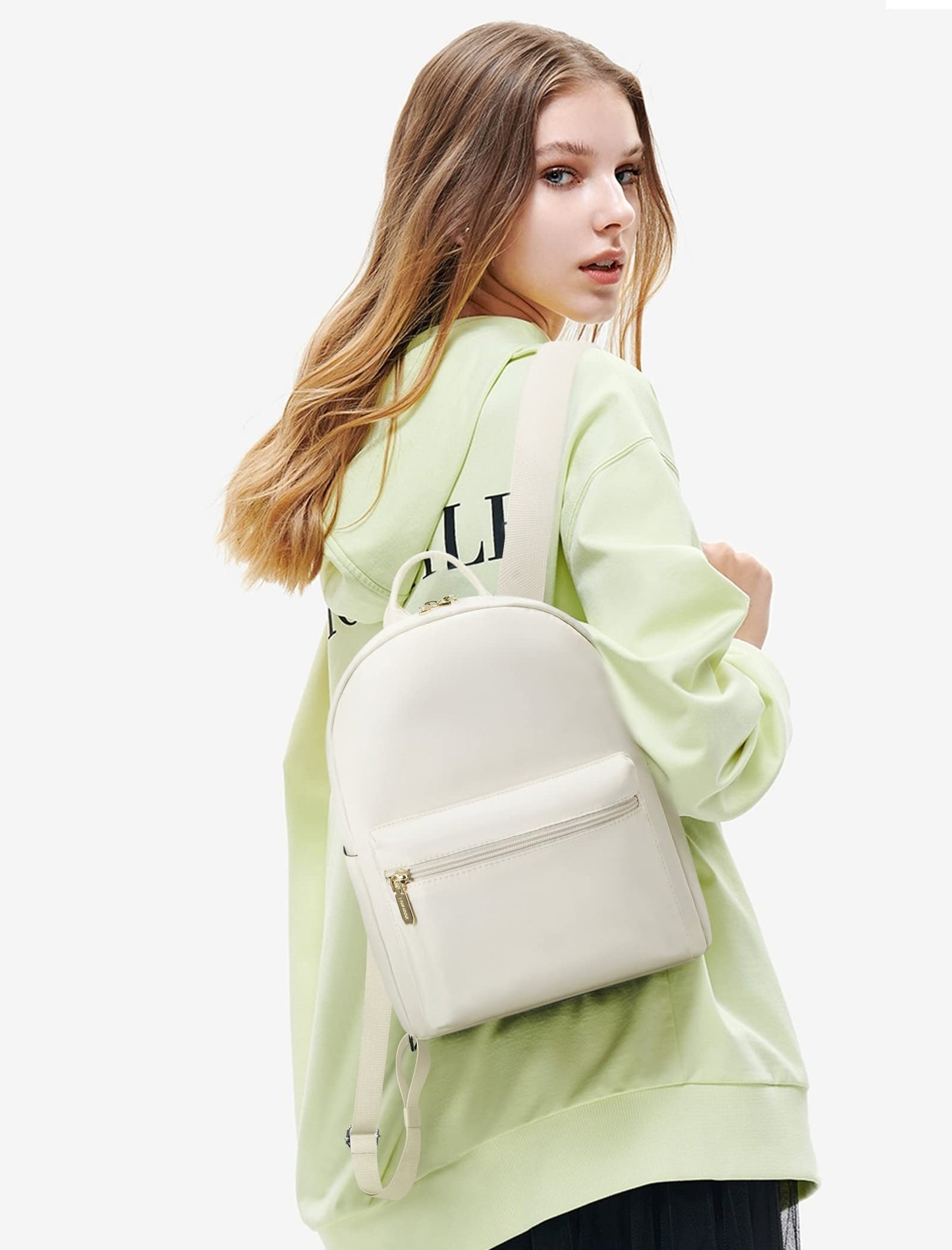LOVEVOOK Mini Backpack for Women - Light Weight, Waterproof, Fashion - Beige