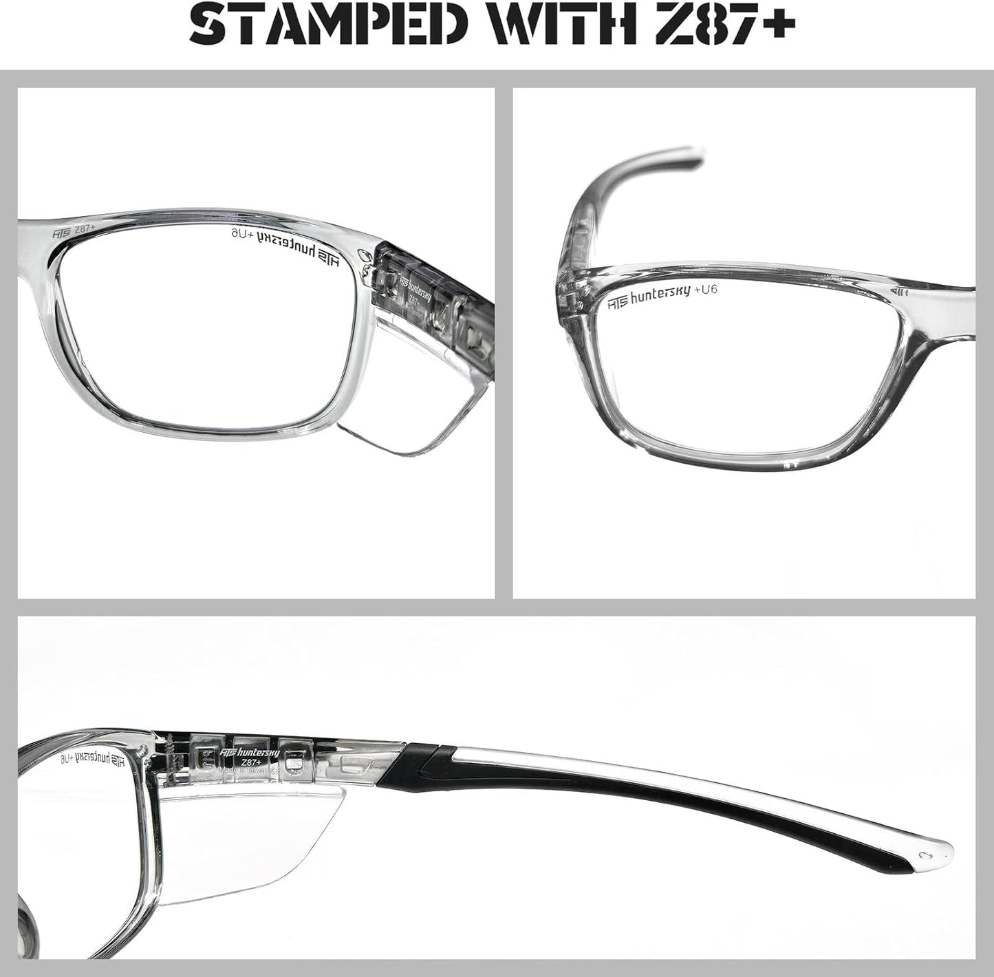 HTS HUNTERSKY Safety Glasses - ANSI Z87 Anti-Fog, Scratch-Resistant | Small Size for Men & Women