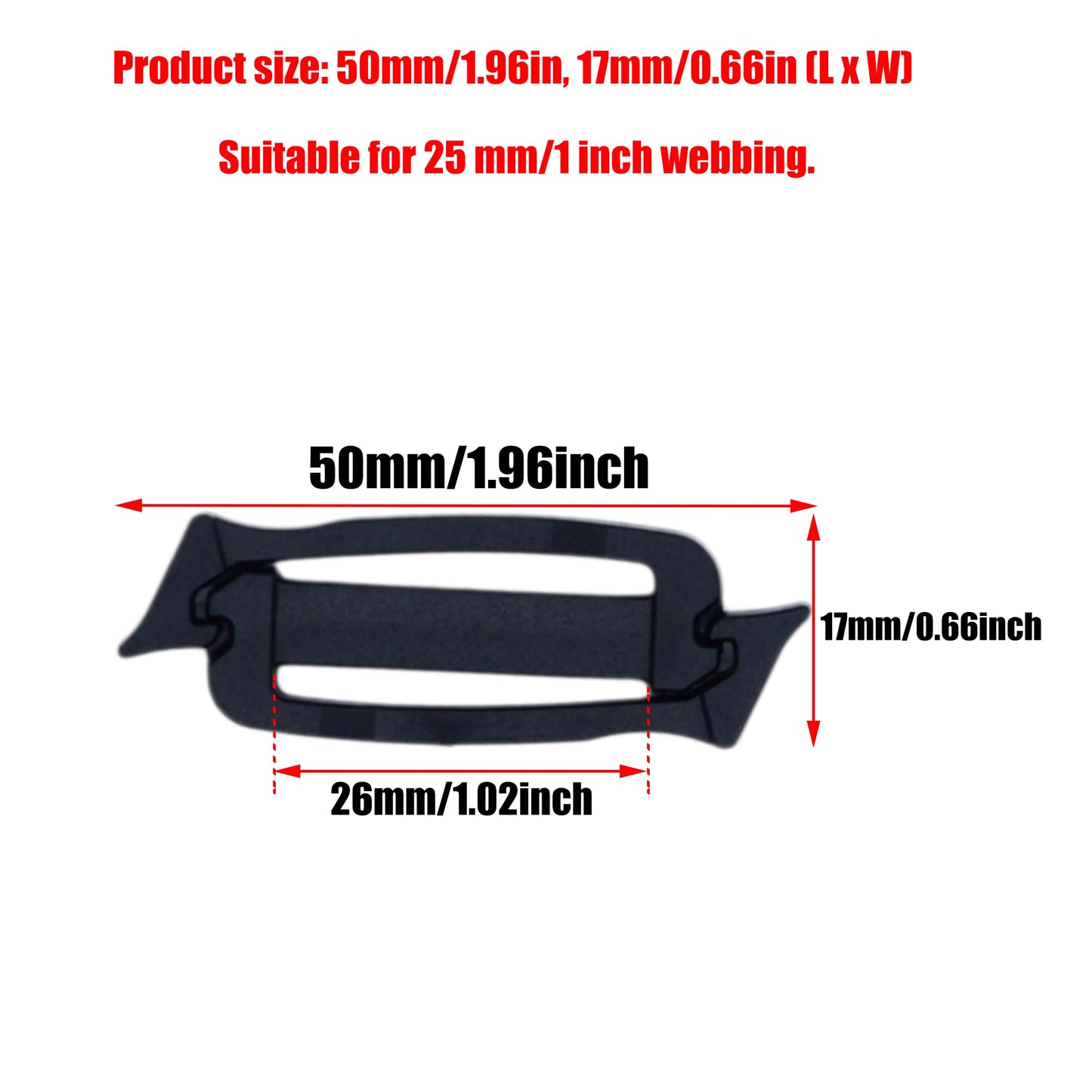 Yinprwi 20PCS 1 Inch/25mm Webbing Connecting Clip Backpack Bag Clips Strap Buckle Tri Glides Slides for Straps on Backpacks and Outdoor Gear