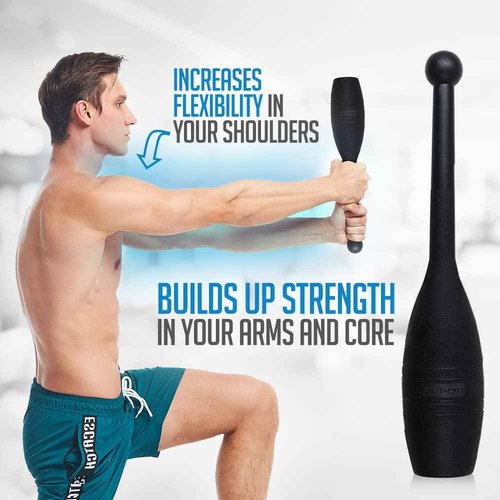 Logest Mace Exercise Club - Heavy Duty Plastic Indian Clubs Available in 1 LB and 2 LB Set 3LB Set 4LB Set of 2 Perfect for Strength Training Rehabilitation Improves Grip Full Body Workout Mace Clubs