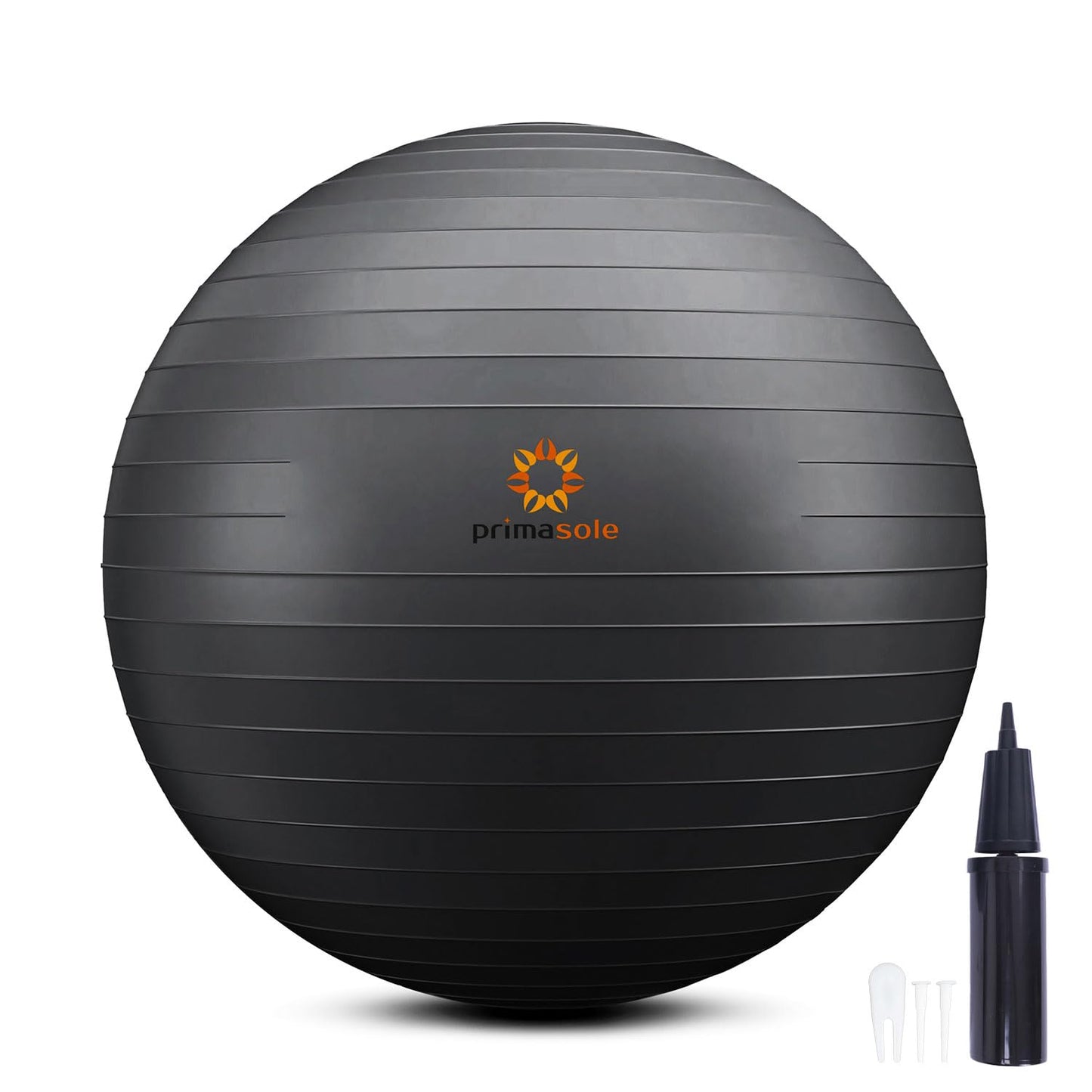 PRIMASOLE Exercise Ball for Balance Stability Fitness Workout Yoga Pilates at Home Office & Gym 75cm Black, 29.5 inch & 75 cm