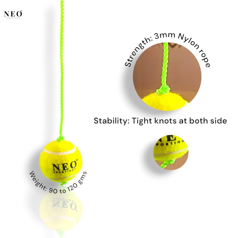 Neo Sportings_Training/Playing/Hanging_3 mtrs Nylon Rope, for Practice and Drill, Cricket/Baseball/Slightly Light Weight Ball 80-90 Grams =Pack of 1