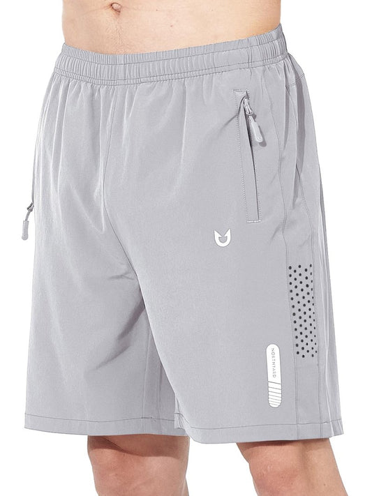 NORTHYARD Men's Athletic Running Shorts Gym Workout 7"/9"/5" Quick Dry Lightweight Sports Basketball Tennis 3 Zipper Pockets Grey M