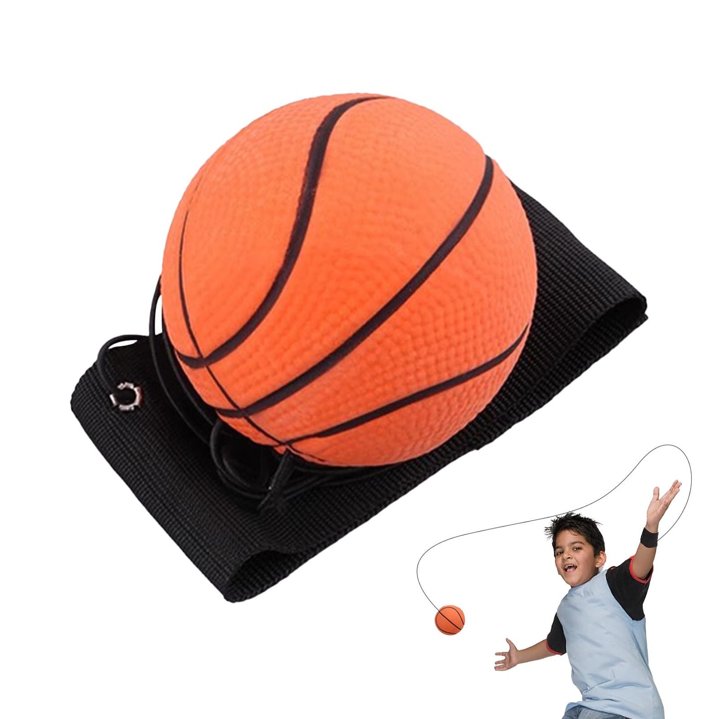 Wrist Return Ball Rubber Sport Ball with Wrist Strap and String | Rebound Ball Sports Bouncy Ball,Wrist Rebound Toy on Elastic String Ball Wrist Toy for Teens Adults Wrist Exercise