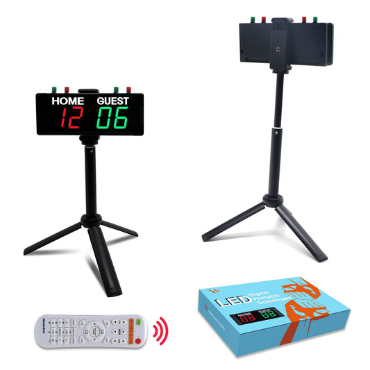 YZ Battery Powered Scoreboard Clock Timer with Buttons, Portable Digital Scoreboard with Remote, Electronic Scoreboard with Stand, Cornhole Score Keeper for Outdoor Yard Games/Shuffleboard/Pickleball