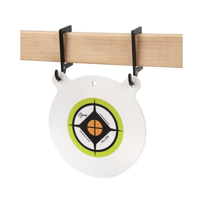 EZ Aim Target Hanger by Allen Company - Steel Gong Target Hooks for Shooting Range Practice - Solid Steel Construction - 6""L x 4""H - Black