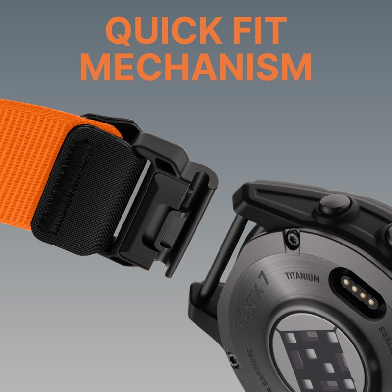 Bandletic 22mm Quick Fit Bands - Nylon Compatible with Garmin Fenix 8 45mm/Fenix 7/7 Pro/6/6 Pro/5/5 Plus/Instinct 2/Forerunner 965/955/945/935/Approach S70 47mm/S62/S60/Epix 2 Pro 47mm/Quatix 7/6/5