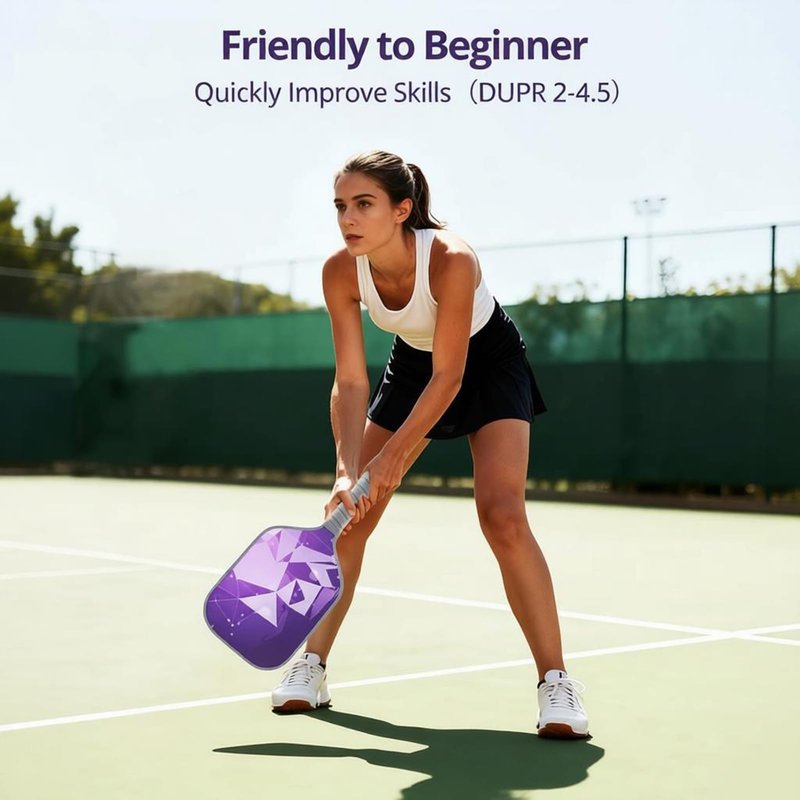 Pickleball Paddles, T700 Raw Carbon Fiber Pickleball Paddles with 16mm Power Polypropylene Honeycomb Core, Increased Power for Ultimate Spin Control & Consistency, USAPA Standard (Purple)