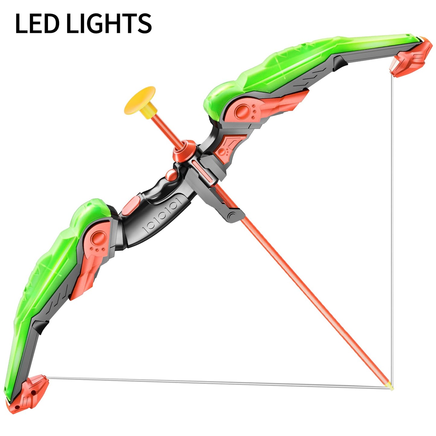 Bow and Arrow Set for Kids - LED Light Up Archery Toy Set - Includes 10 Suction Cup Arrows, Target & Quiver, Indoor & Outdoor Kids Archery Boys Toys