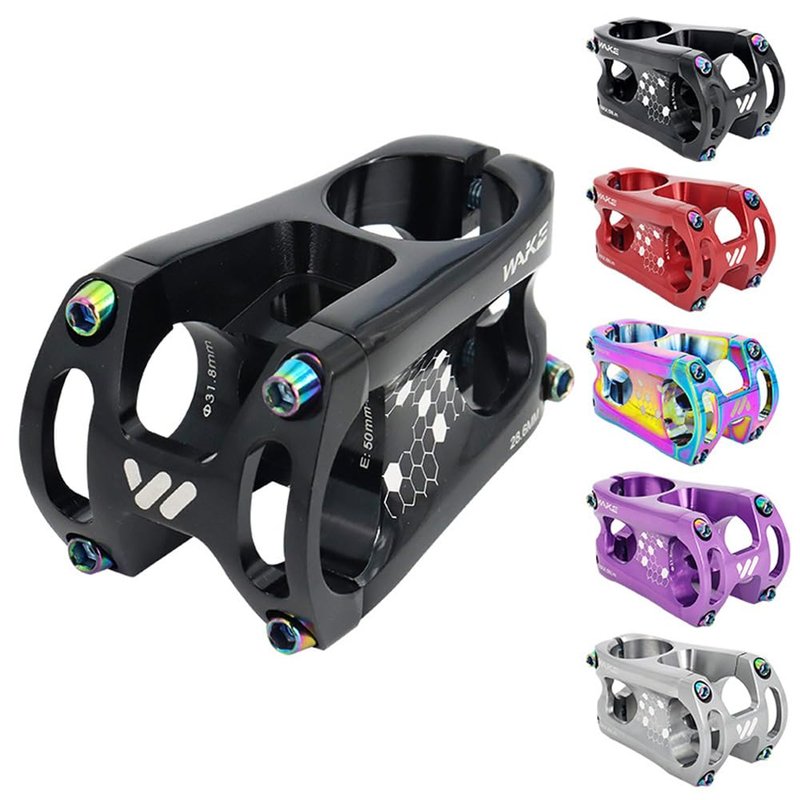 CYSKY Short MTB Stem 31.8 50mm, Bike Stem Riser for 1-1/8" Steer Tube 31.8mm Handlebar Stem for Mountain Bike, Road Bike, City, MTB, Downhill, Gravel Bicycle (Black)