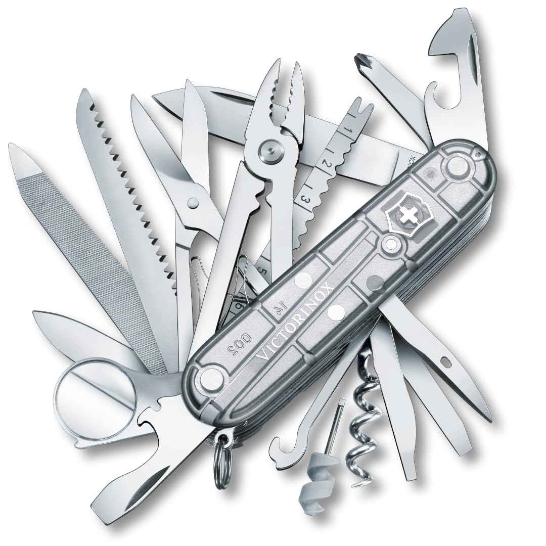 Victorinox Swiss Champ Swiss Army Pocket Knife, 33 Functions, Silvertech
