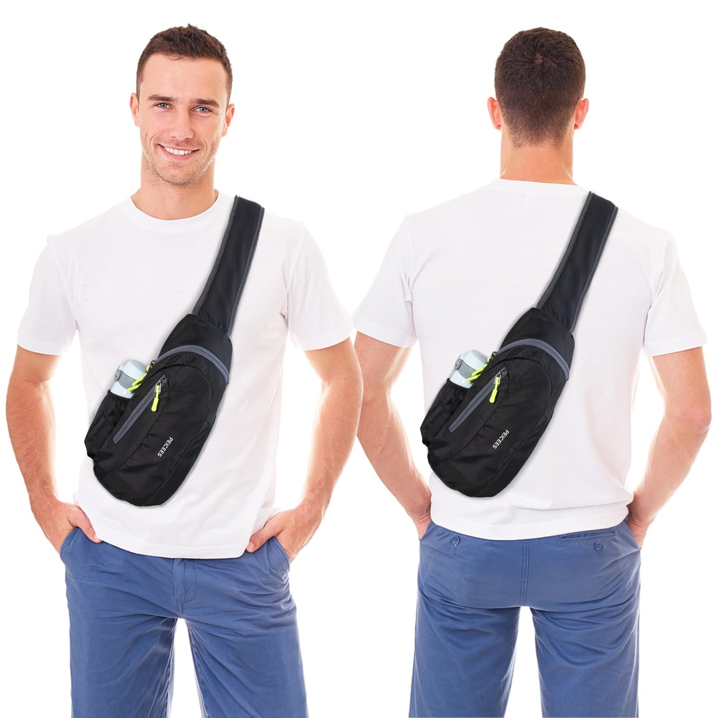 Peicees Small Sling Bag - Crossbody, Chest, Packable Backpack - Waterproof Shoulder Bag for Men & Women - Hiking, Travel