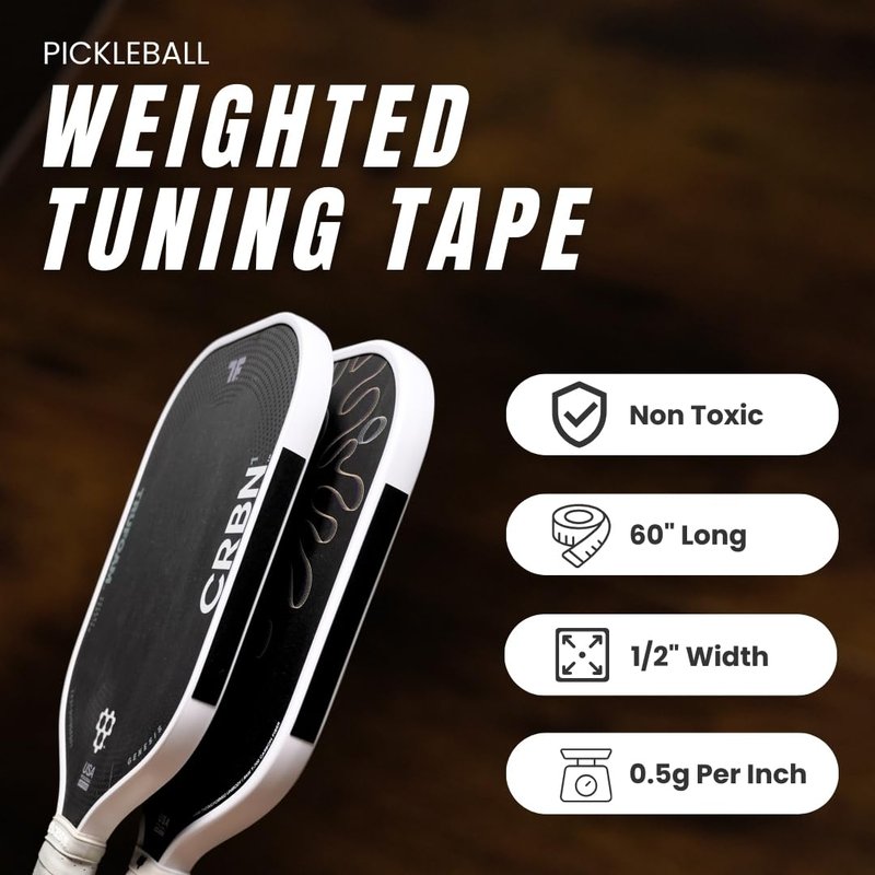 Paddle Tuning Tape for Pickleball Paddles | Non-Toxic & Customizable Alternative of Lead Tape for Pickleball Paddles (1/2 Gram Per Inch)