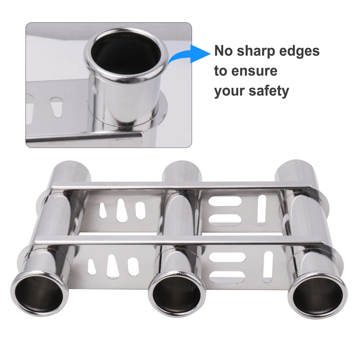 Fishing Rod Holder for Boat, Vertical Wall Mounted Fishing Rod Rack, Stainless Steel Rod Holder for Marine Boat,Fishing Boat, Truck (3 Tubes Upgrade)