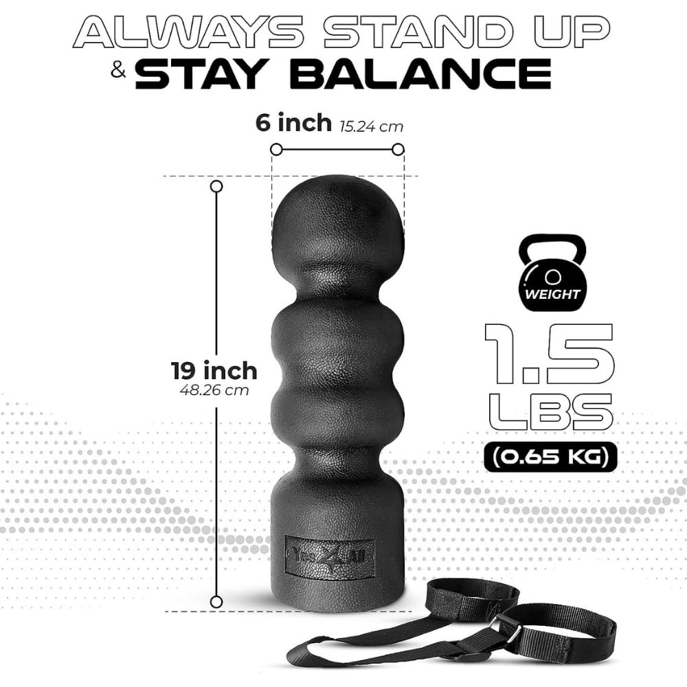 Yes4All Ultimate Sandbags for Working Out - Black L + New Epp Wave Foam Roller Black 300g (Bonus Present)